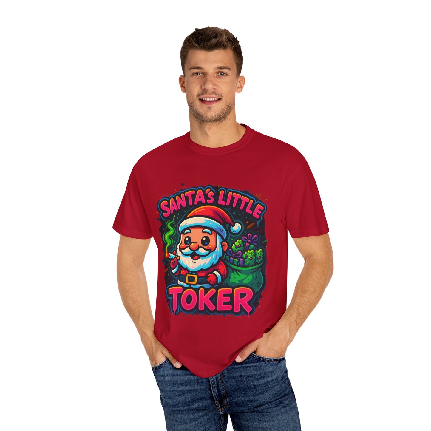Santa’s Little Toker Christmas Shirt – Cute Chibi Weed Santa Holiday Tee