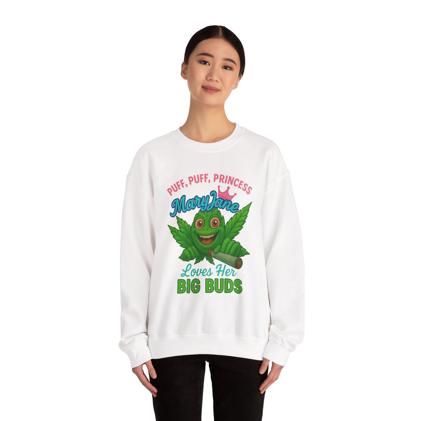 Mary Jane Puff Puff Princess Sweatshirt, Funny Cannabis Crewneck, Unisex Sweatshirt, Weed Lover Gift, 420 Apparel, Comfy Pullover