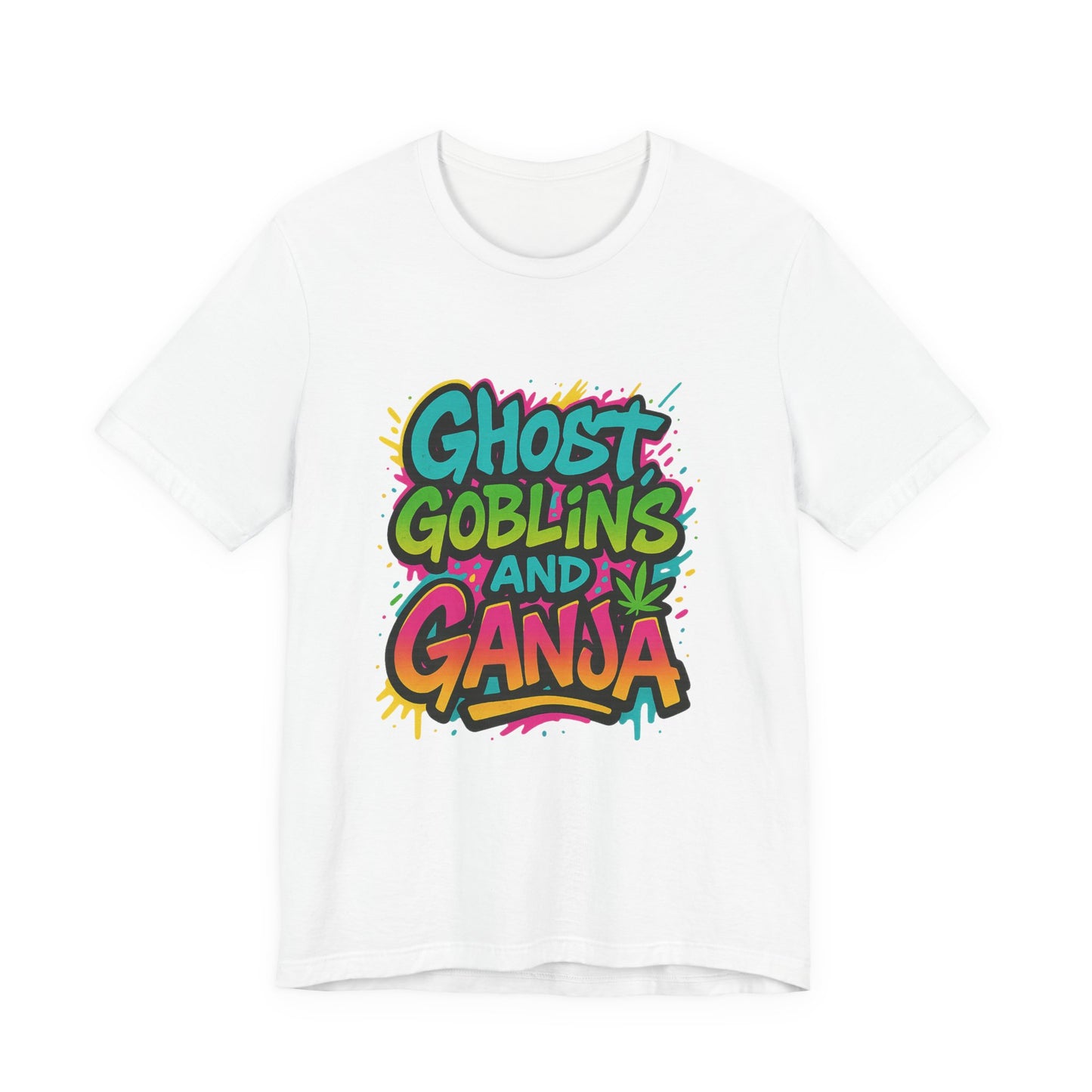 Ghost Goblins and Ganja T-Shirt, Funny Halloween Tee, Weed Lover Gift, Unisex Graphic Tee, Stoner Apparel, Est. 2025 Shirt