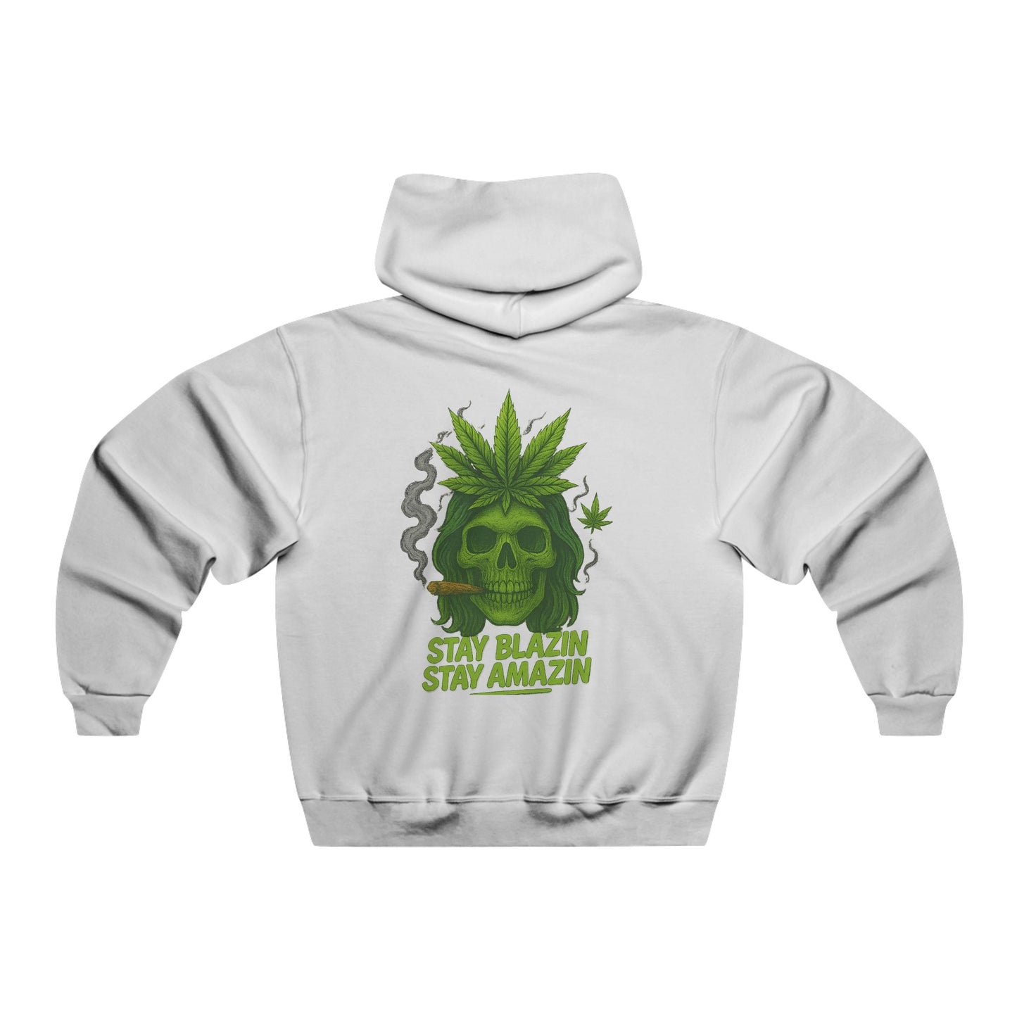 Stay Blazin Stay Amazin – Mary-Jane Skull Hat & Hoodie Collection | 420 Street Style Apparel, Stay Blazin' Hooded Sweatshirt - Casual Streetwear for Smokers, Gift for Friends, Perfect for 420 Celebrations, Cozy & Stylish