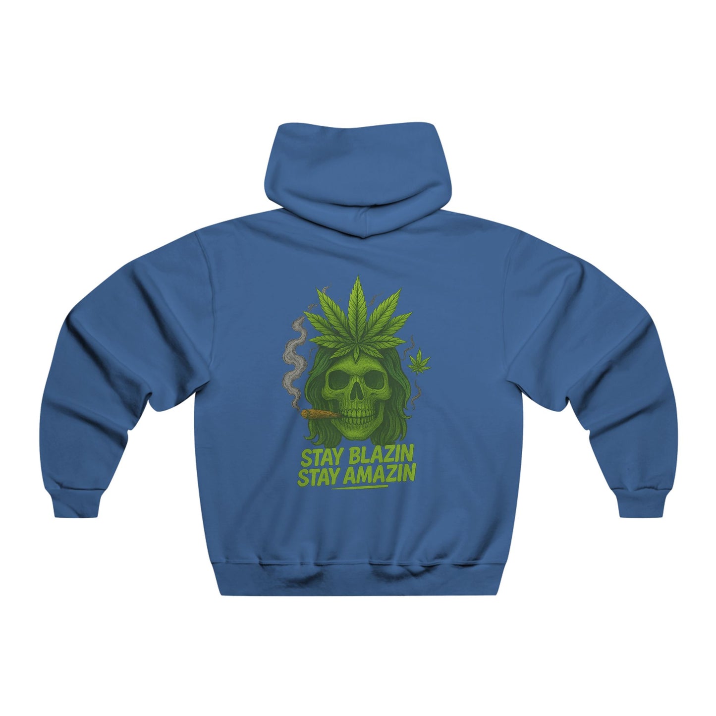 Stay Blazin Stay Amazin – Mary-Jane Skull Hat & Hoodie Collection | 420 Street Style Apparel, Stay Blazin' Hooded Sweatshirt - Casual Streetwear for Smokers, Gift for Friends, Perfect for 420 Celebrations, Cozy & Stylish