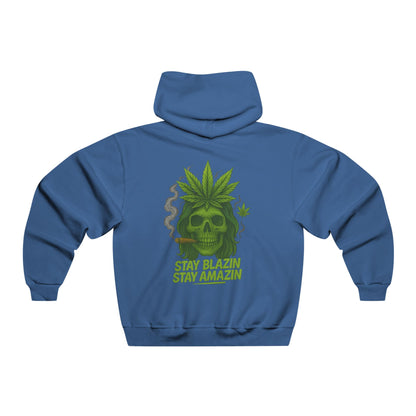Stay Blazin Stay Amazin – Mary-Jane Skull Hat & Hoodie Collection | 420 Street Style Apparel, Stay Blazin' Hooded Sweatshirt - Casual Streetwear for Smokers, Gift for Friends, Perfect for 420 Celebrations, Cozy & Stylish