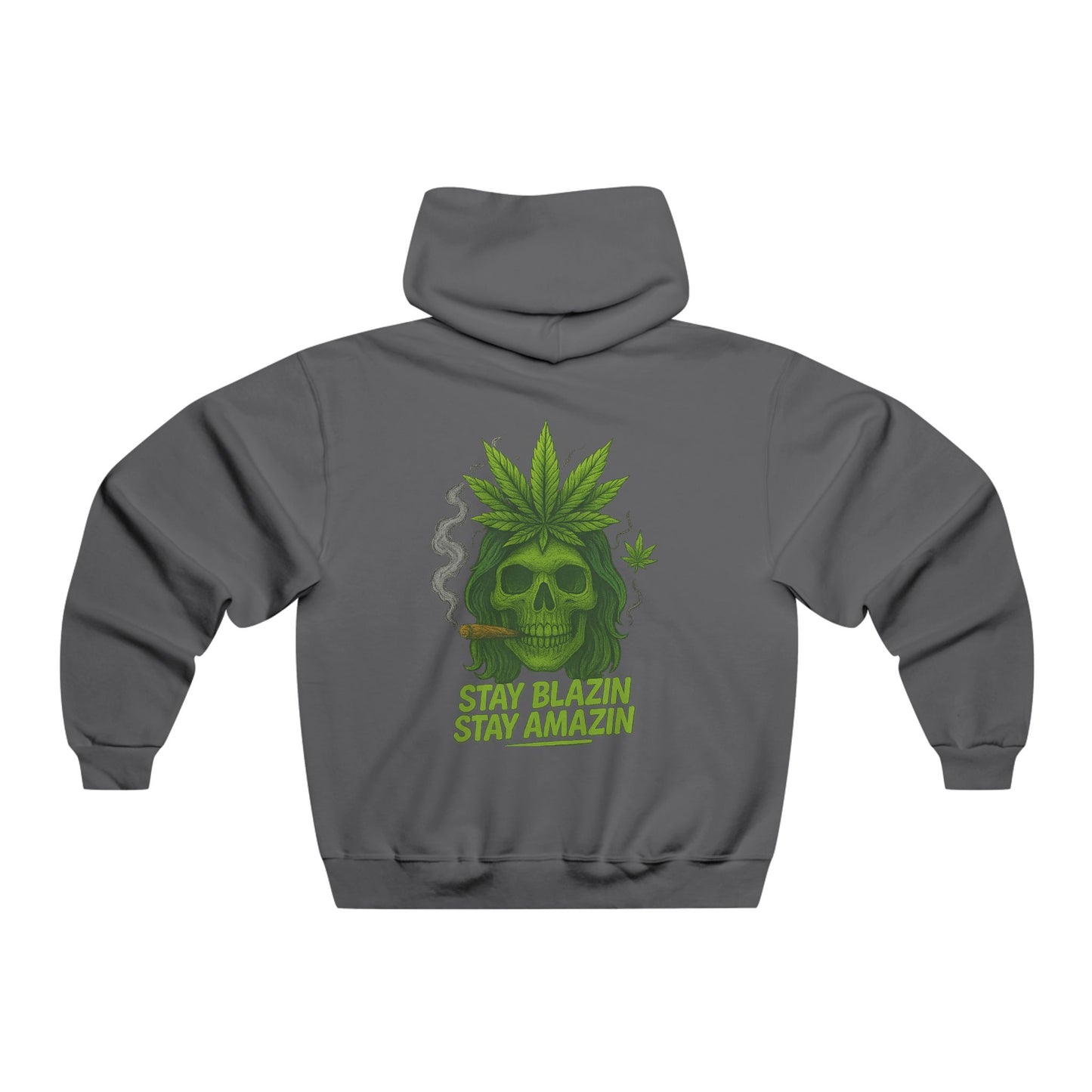 Stay Blazin Stay Amazin – Mary-Jane Skull Hat & Hoodie Collection | 420 Street Style Apparel, Stay Blazin' Hooded Sweatshirt - Casual Streetwear for Smokers, Gift for Friends, Perfect for 420 Celebrations, Cozy & Stylish