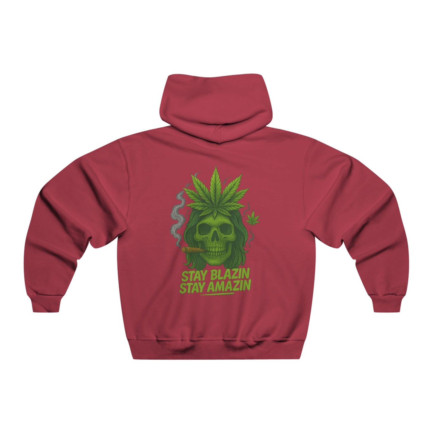 Stay Blazin Stay Amazin – Mary-Jane Skull Hat & Hoodie Collection | 420 Street Style Apparel, Stay Blazin' Hooded Sweatshirt - Casual Streetwear for Smokers, Gift for Friends, Perfect for 420 Celebrations, Cozy & Stylish