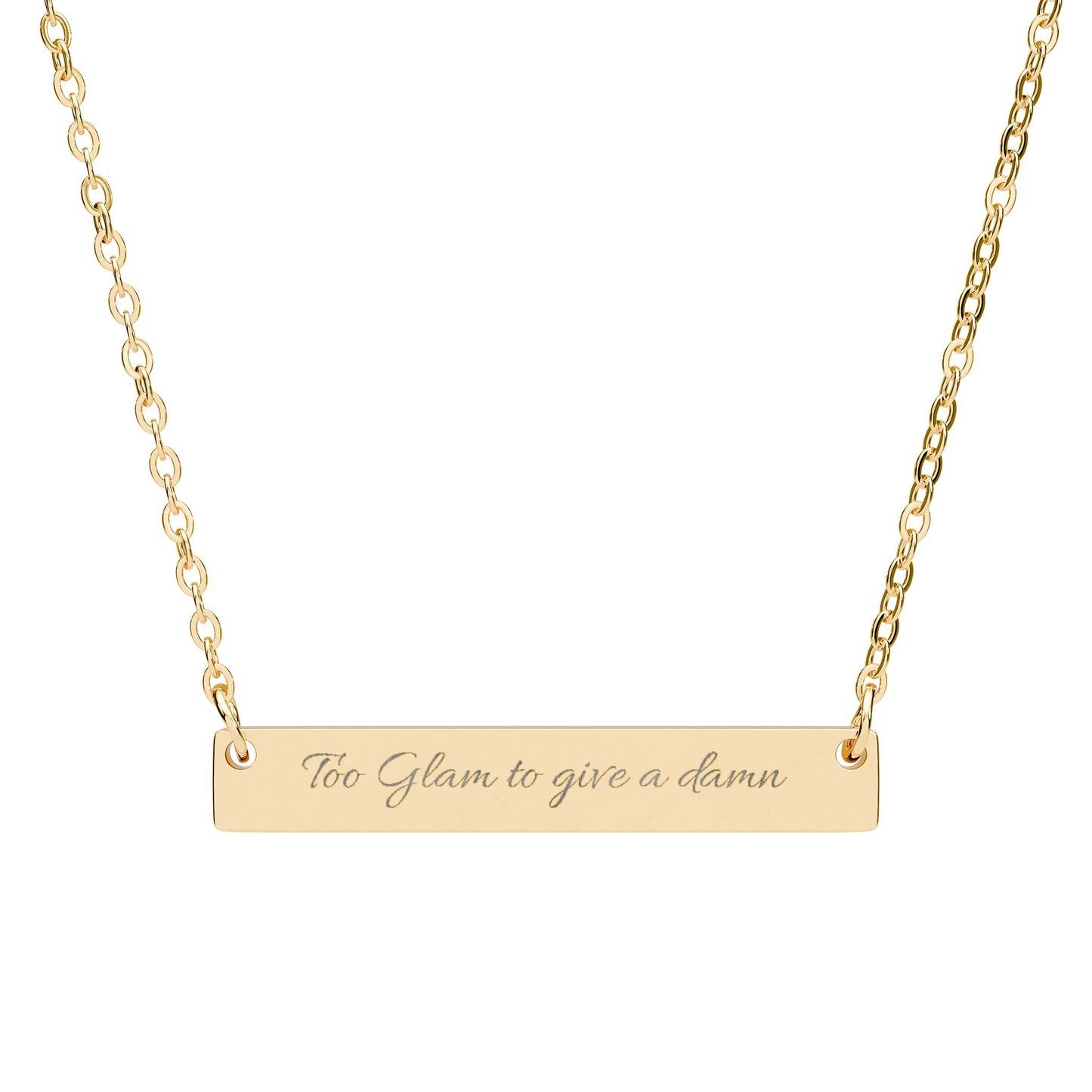 Personalized Horizontal Bar Necklace with Engraving