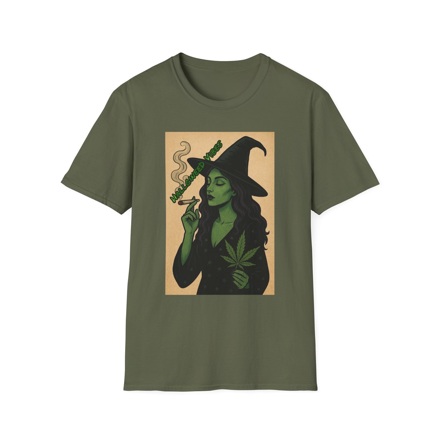 Witchy Vibes Unisex Softstyle T-Shirt, Halloween Costume Tee, Gift for Her, Boho Witch Shirt, Vintage Graphic Tee, Spooky Apparel