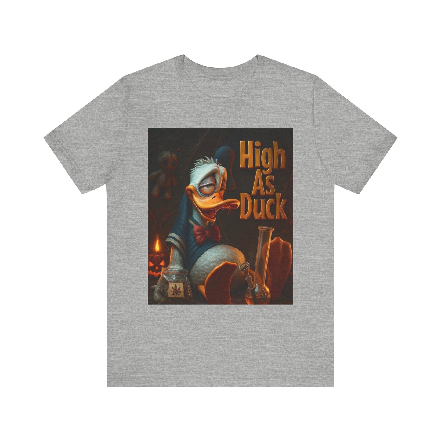 High As Duck Graphic Tee, Funny T-Shirt for Duck Lovers, Casual Wear, Gift for Friends, Quirky Birthday Present