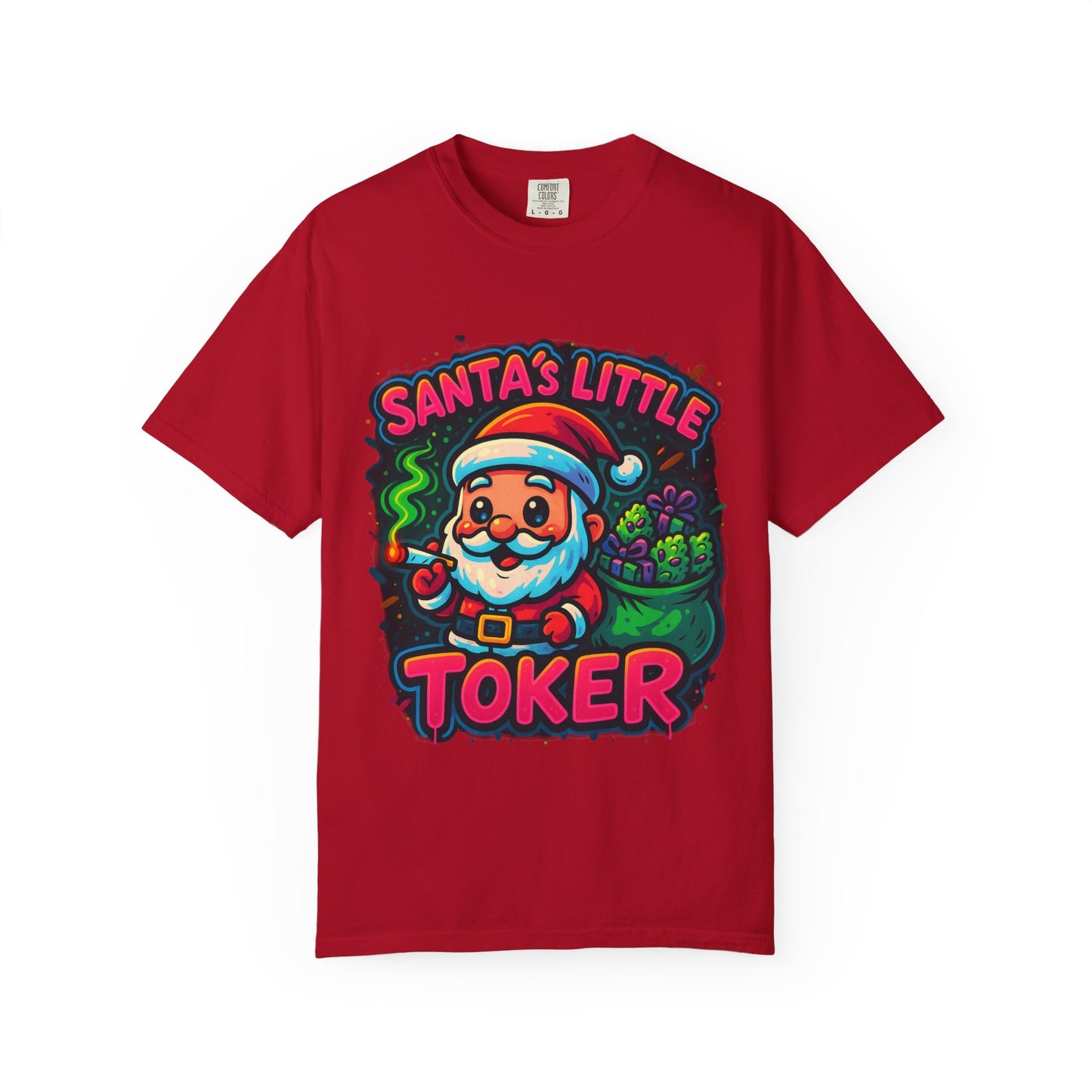 Santa’s Little Toker Christmas Shirt – Cute Chibi Weed Santa Holiday Tee