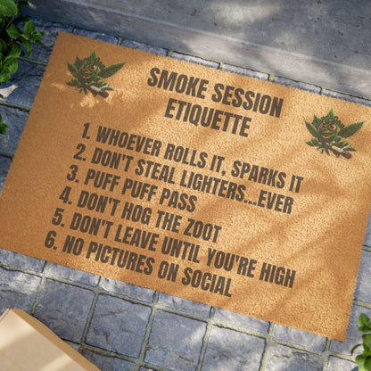 Copy of Chill Vibes Doormat - Smoke Session Etiquette, Cannabis Welcome Mat, Outdoor Entrance Rug, Funny Gift for Stoners, Home Decor