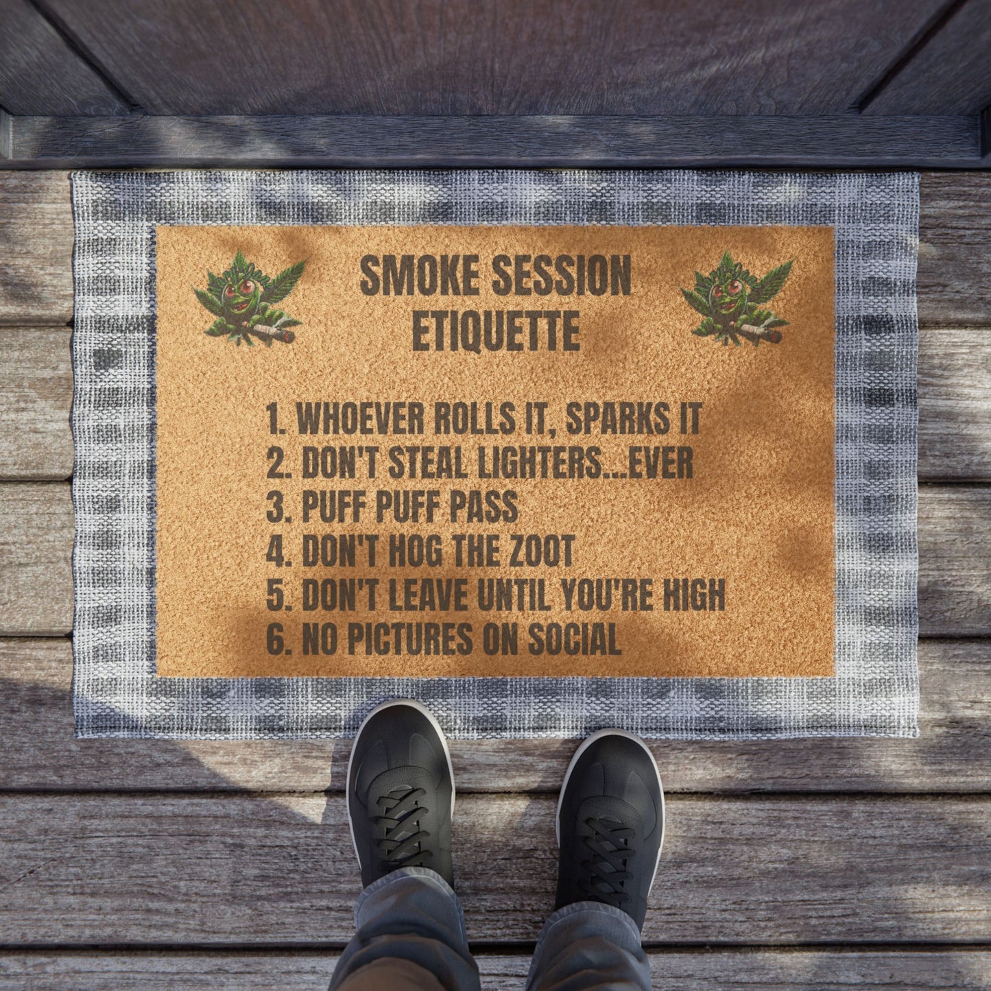 Copy of Chill Vibes Doormat - Smoke Session Etiquette, Cannabis Welcome Mat, Outdoor Entrance Rug, Funny Gift for Stoners, Home Decor