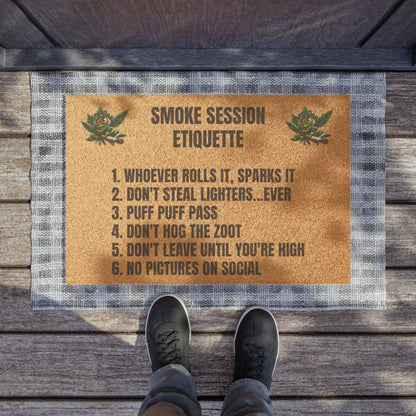 Copy of Chill Vibes Doormat - Smoke Session Etiquette, Cannabis Welcome Mat, Outdoor Entrance Rug, Funny Gift for Stoners, Home Decor