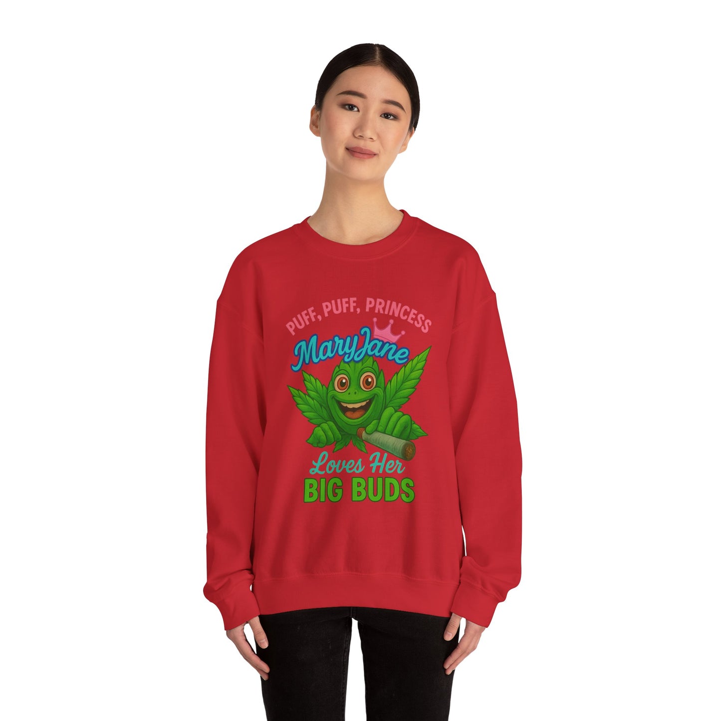 Mary Jane Puff Puff Princess Sweatshirt, Funny Cannabis Crewneck, Unisex Sweatshirt, Weed Lover Gift, 420 Apparel, Comfy Pullover