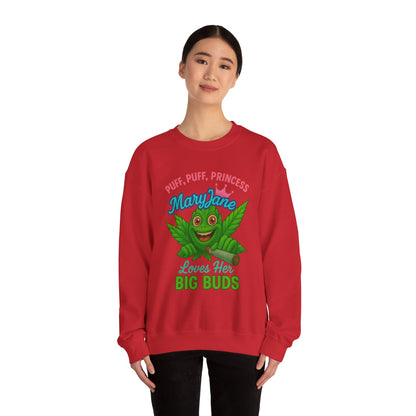 Mary Jane Puff Puff Princess Sweatshirt, Funny Cannabis Crewneck, Unisex Sweatshirt, Weed Lover Gift, 420 Apparel, Comfy Pullover