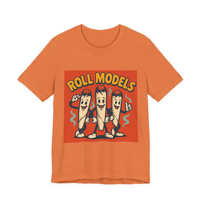 Funny Roll Models T-Shirt | Unisex Graphic Tee, Short Sleeve Casual Wear, Gift for BBQ Lovers, Vintage Foodie Shirt