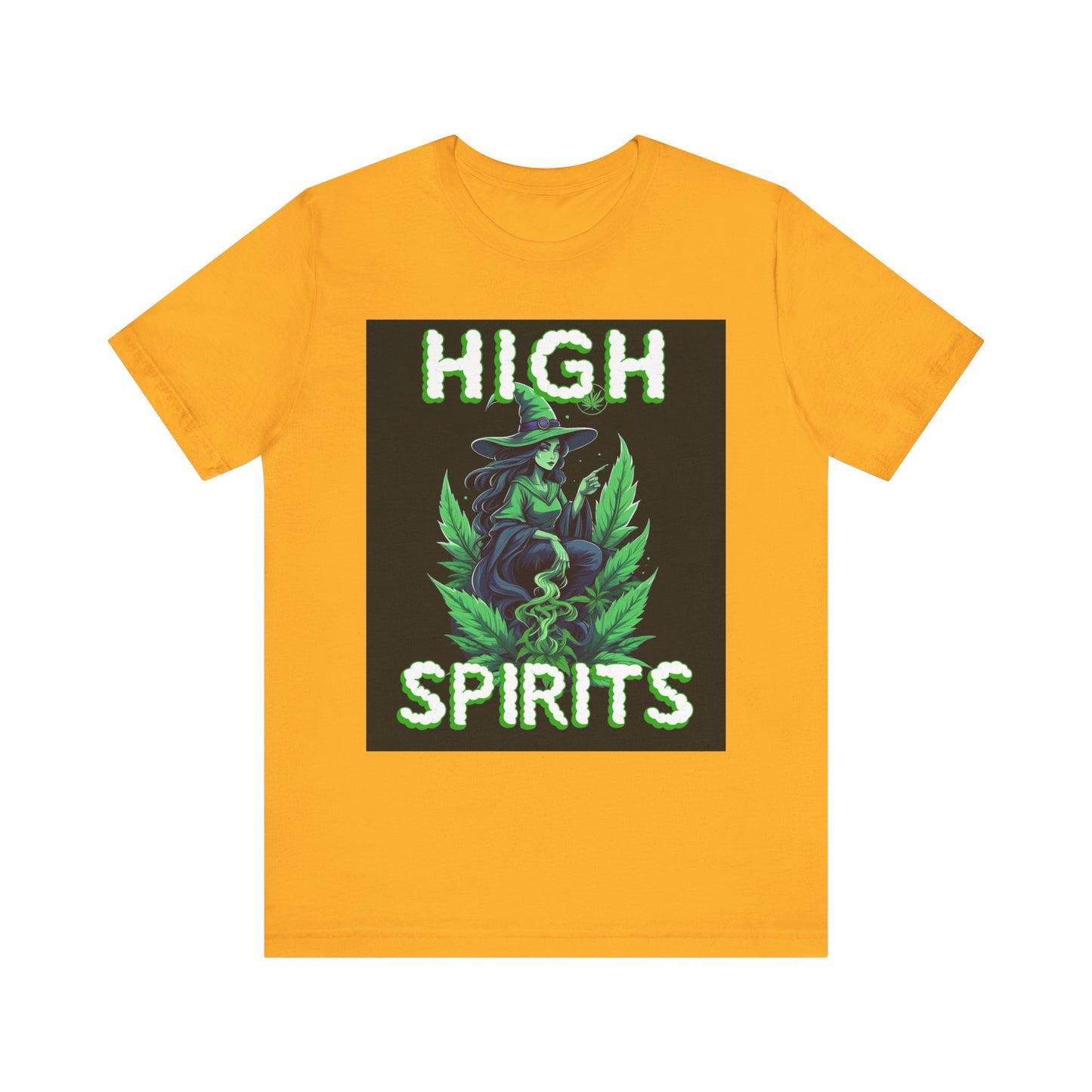 High Spirits Witchy Tee - Unisex Jersey Short Sleeve T-Shirt, Halloween Gift, Witch Apparel, Eco-Friendly Tee, Alternative Fashion