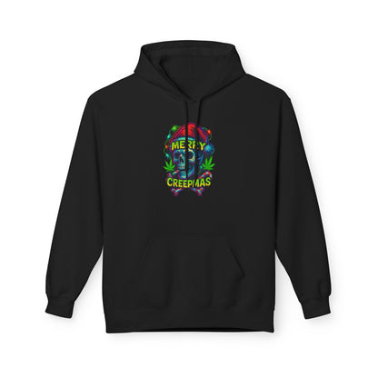 Merry Creepmas Skull Christmas Weed Hoodie | Neon Stoner Holiday Shirt