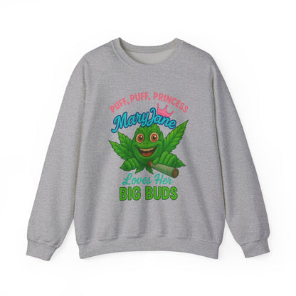 Mary Jane Puff Puff Princess Sweatshirt, Funny Cannabis Crewneck, Unisex Sweatshirt, Weed Lover Gift, 420 Apparel, Comfy Pullover