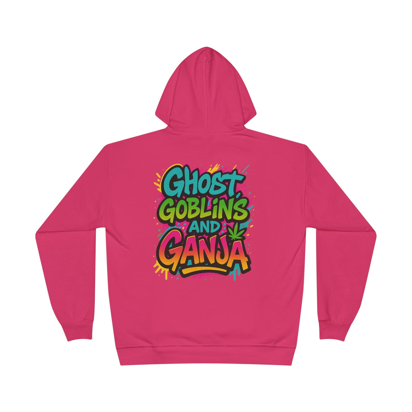 Ghostly Vibes Eco-Friendly Hoodie, Halloween Sweatshirt, Unisex Pullover, Festival Fashion, EcoSmart Apparel, Ghost Goblins Ganja