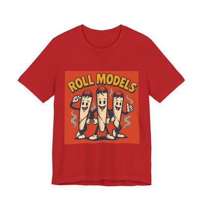 Funny Roll Models T-Shirt | Unisex Graphic Tee, Short Sleeve Casual Wear, Gift for BBQ Lovers, Vintage Foodie Shirt