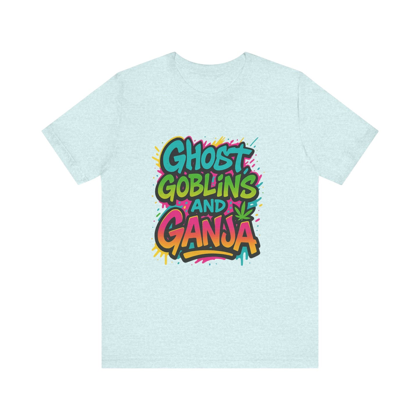 Ghost Goblins and Ganja T-Shirt, Funny Halloween Tee, Weed Lover Gift, Unisex Graphic Tee, Stoner Apparel, Est. 2025 Shirt
