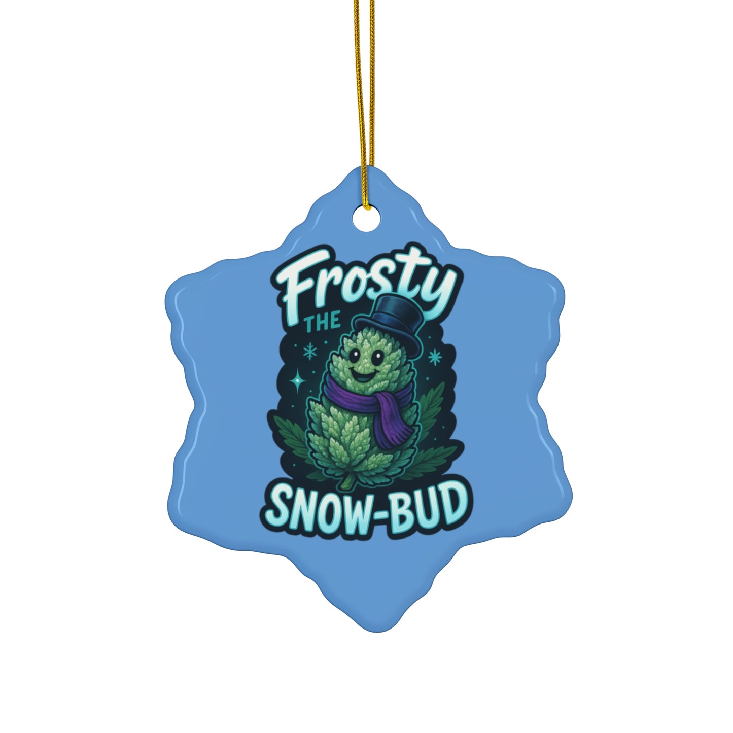 Frosty the Snow Bud Christmas Ornament | Funny Cannabis Holiday Decor | Weed Lover Gift | Mary-Jane 2025