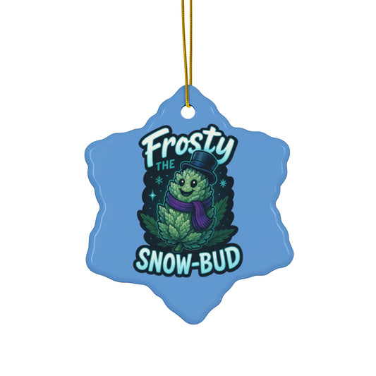 Frosty the Snow Bud Christmas Ornament | Funny Cannabis Holiday Decor | Weed Lover Gift | Mary-Jane 2025
