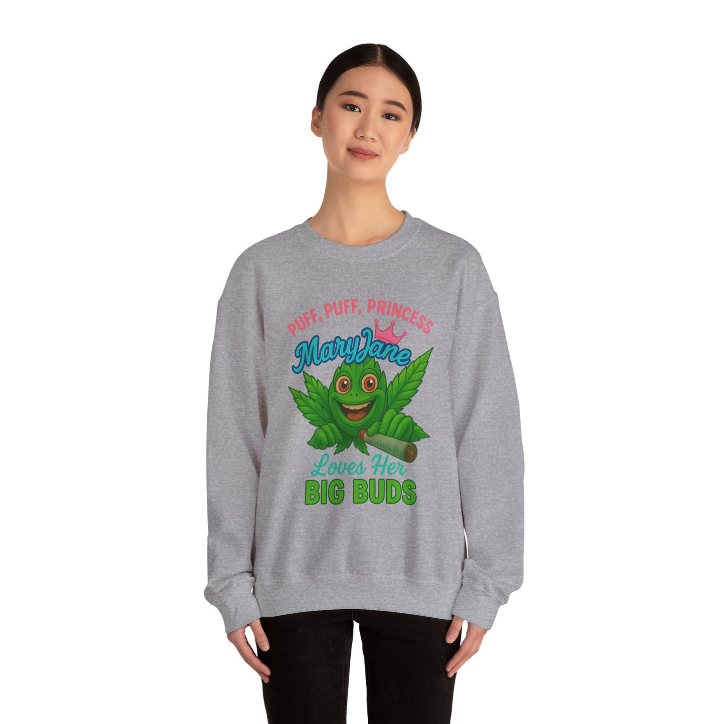 Mary Jane Puff Puff Princess Sweatshirt, Funny Cannabis Crewneck, Unisex Sweatshirt, Weed Lover Gift, 420 Apparel, Comfy Pullover