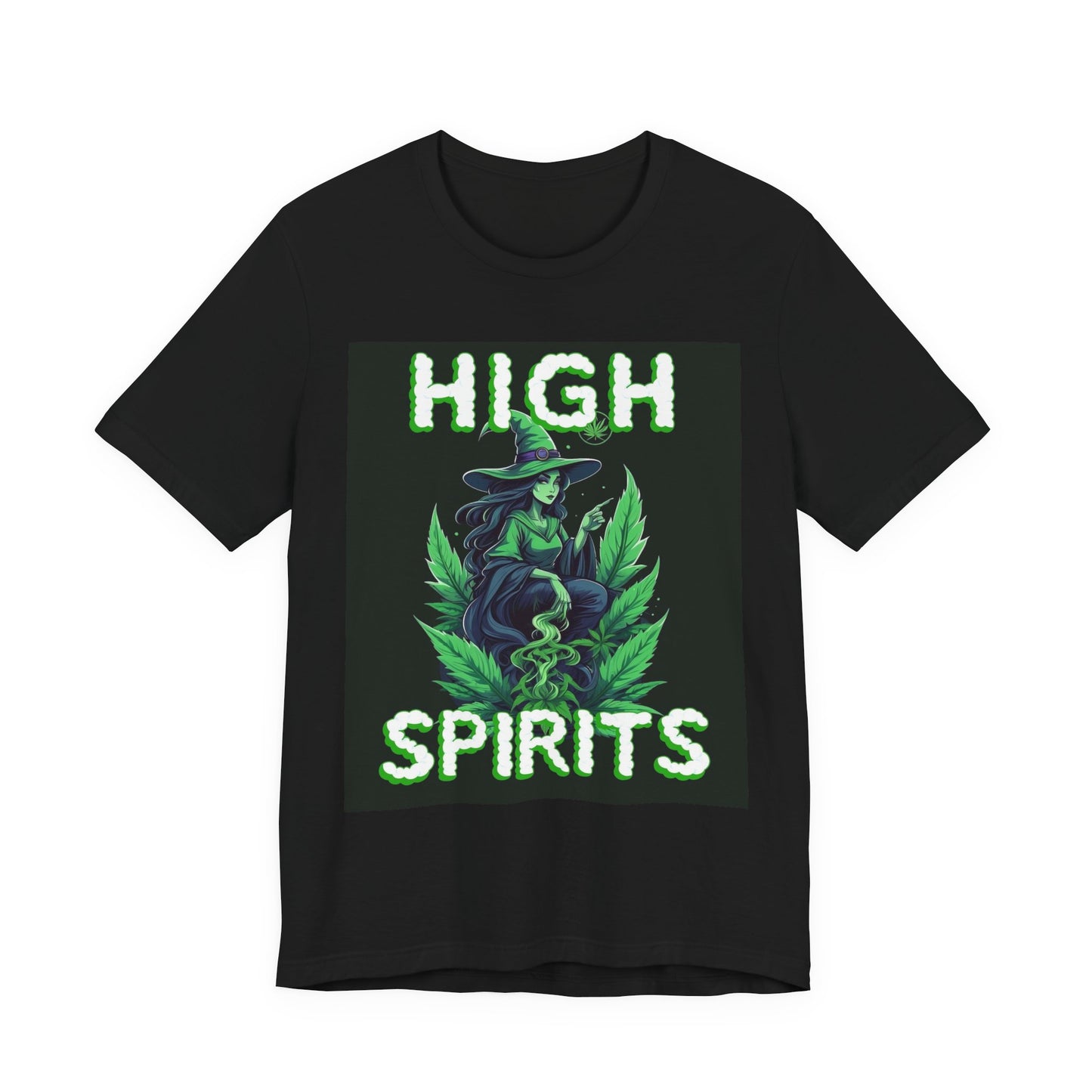High Spirits Witchy Tee - Unisex Jersey Short Sleeve T-Shirt, Halloween Gift, Witch Apparel, Eco-Friendly Tee, Alternative Fashion