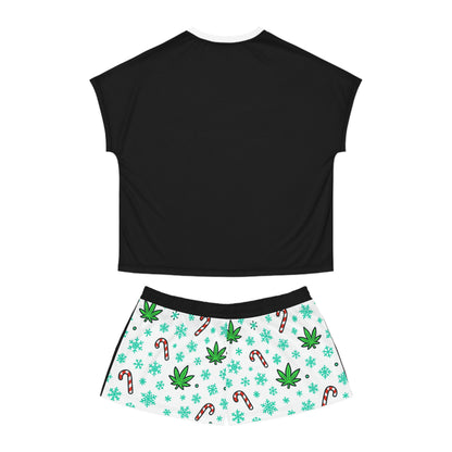 Copy of Holly Jolly Highmas Weed Christmas Pajama Set – Stoner Elf Matching Holiday PJs