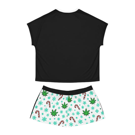 Copy of Holly Jolly Highmas Weed Christmas Pajama Set – Stoner Elf Matching Holiday PJs