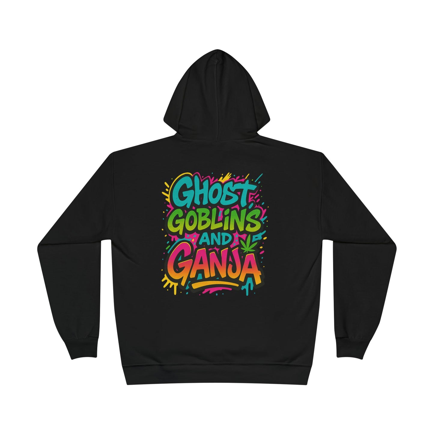 Ghostly Vibes Eco-Friendly Hoodie, Halloween Sweatshirt, Unisex Pullover, Festival Fashion, EcoSmart Apparel, Ghost Goblins Ganja
