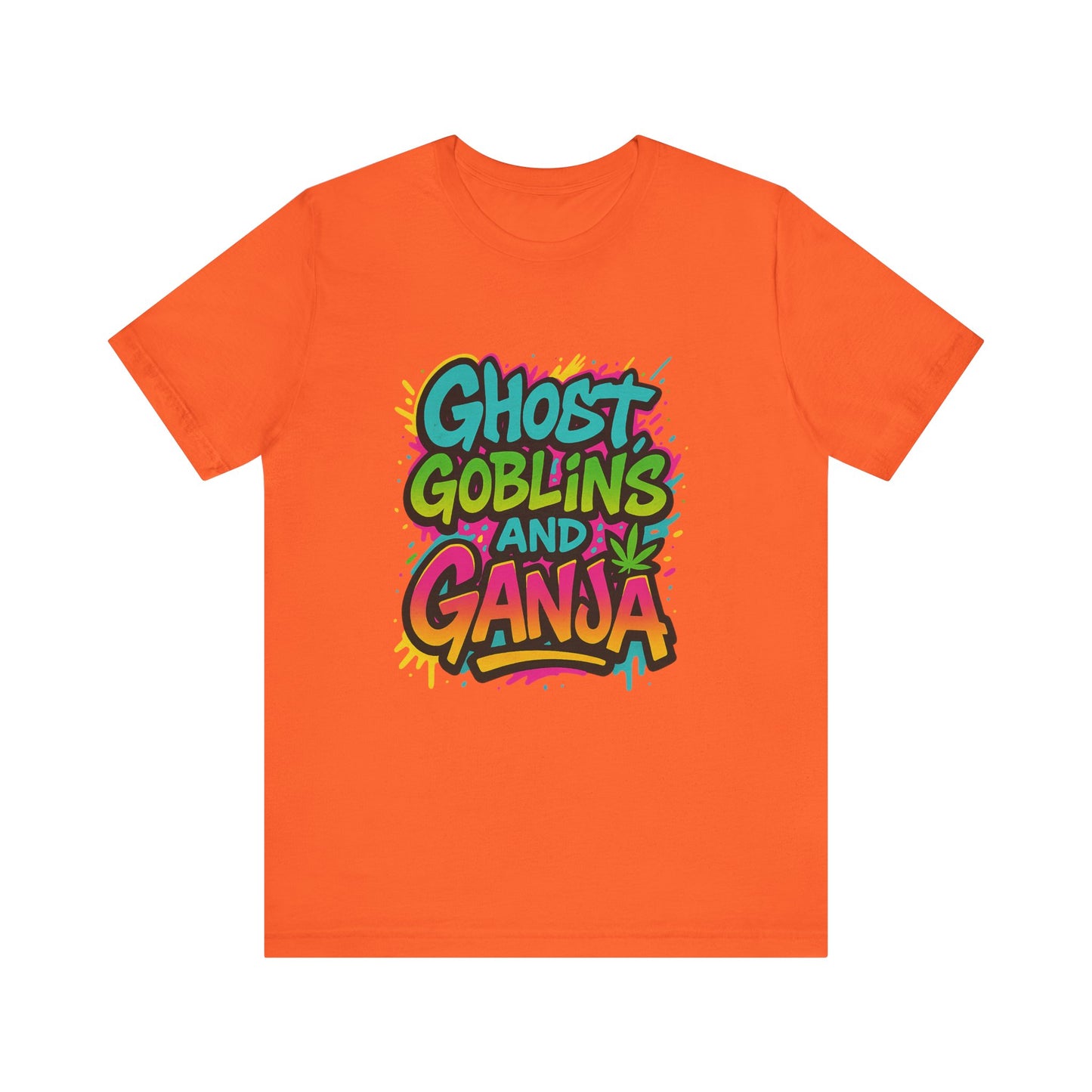 Ghost Goblins and Ganja T-Shirt, Funny Halloween Tee, Weed Lover Gift, Unisex Graphic Tee, Stoner Apparel, Est. 2025 Shirt