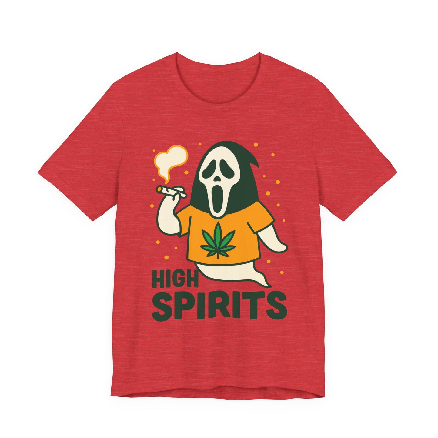 High Spirits Ghost Tee, Unisex T-Shirt, Cannabis Shirt, Funny Graphic Tee, Halloween Outfit, Party Apparel