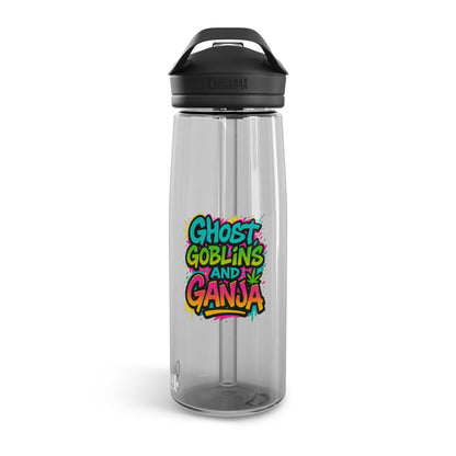 Water Bottle - 420 Friendly Hydration with Ghosts Goblins and Ganja Design