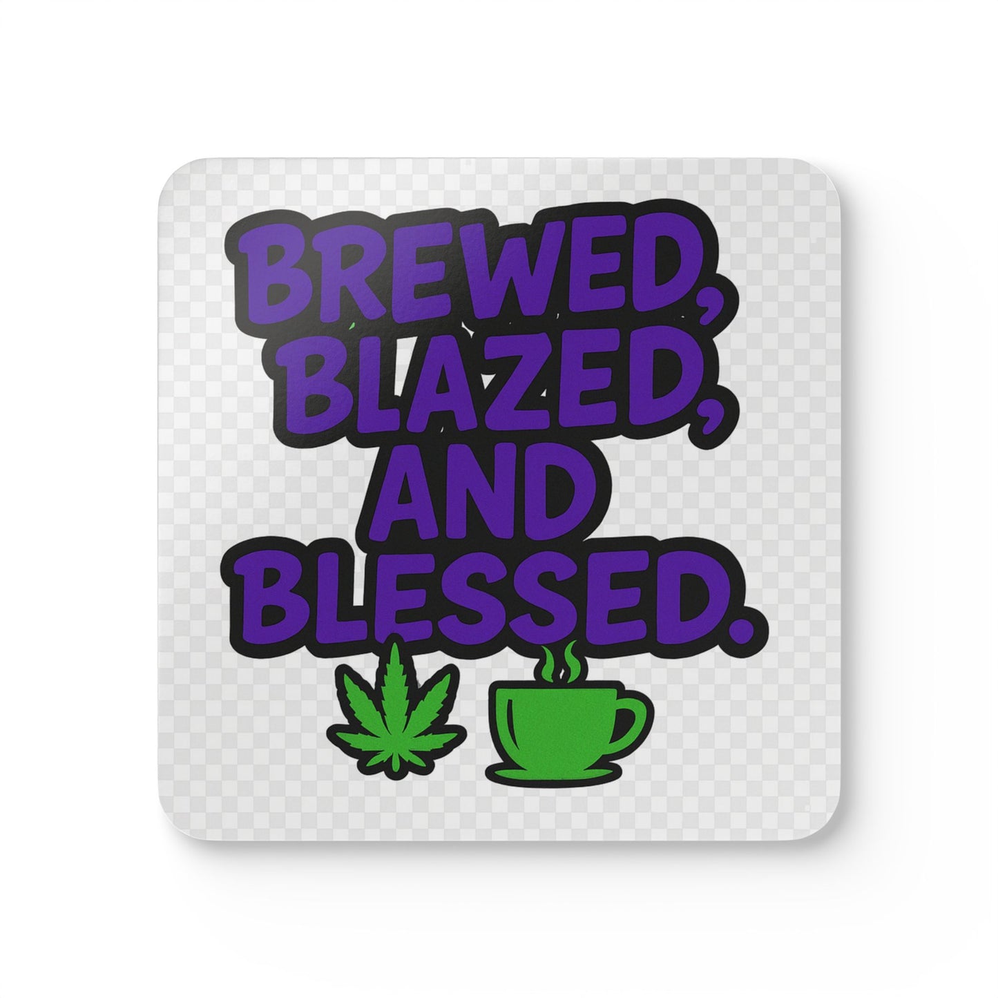 Chic Corkwood Coaster Set - Brewed, Blazed, & Blessed, Gift for Coffee Lovers, Stoner Decor, Cannabis Enthusiast, Home Bar [...]