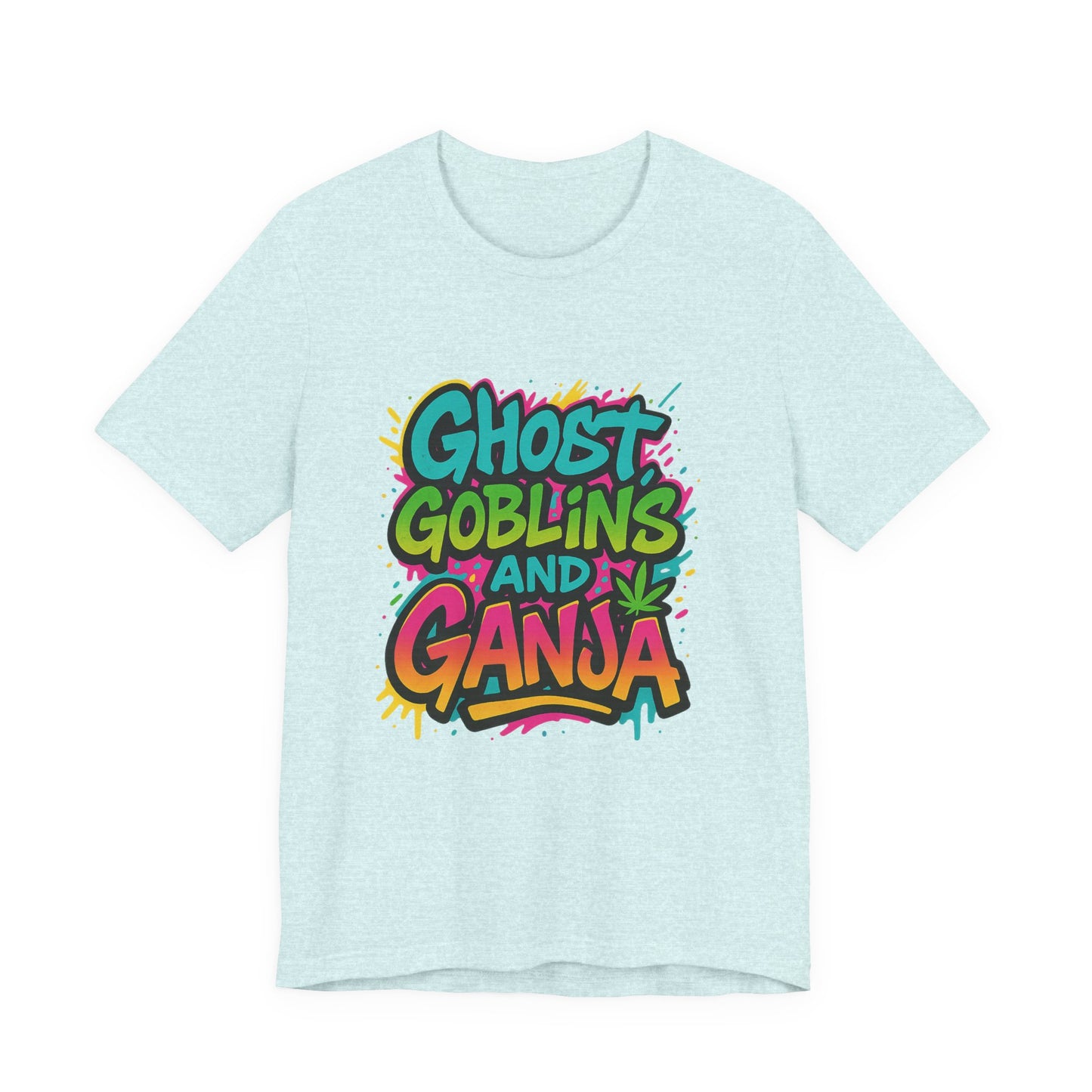 Ghost Goblins and Ganja T-Shirt, Funny Halloween Tee, Weed Lover Gift, Unisex Graphic Tee, Stoner Apparel, Est. 2025 Shirt