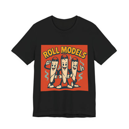 Funny Roll Models T-Shirt | Unisex Graphic Tee, Short Sleeve Casual Wear, Gift for BBQ Lovers, Vintage Foodie Shirt