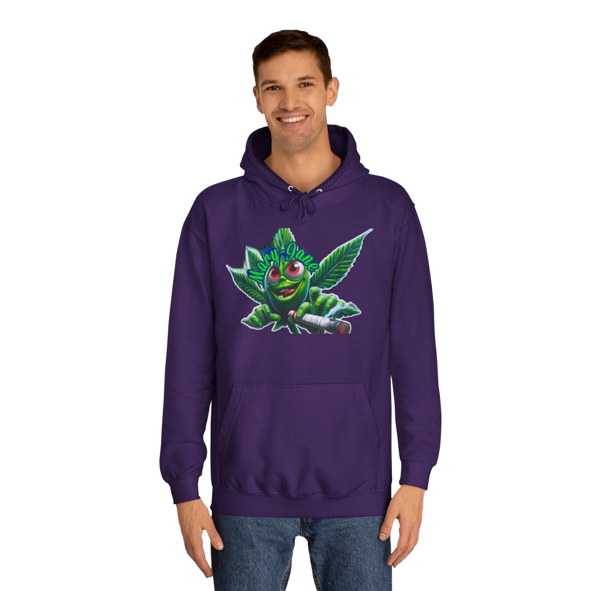 Unisex College Hoodie with Playful Leaf Design, Trendy Sweatshirt for Students, Eco-friendly Apparel, Gift for Graduates, Relaxed [...]-Mary Jane 2025