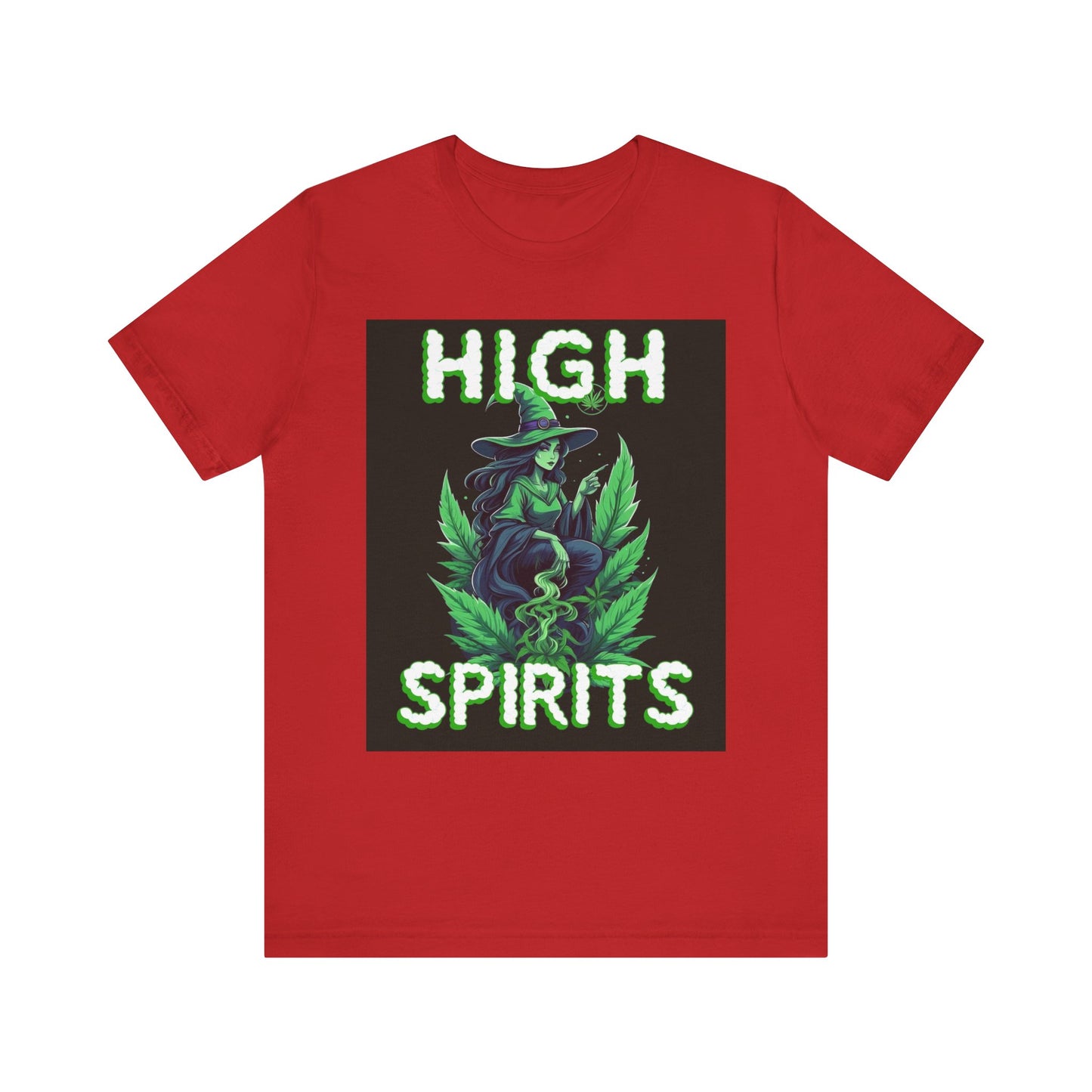 High Spirits Witchy Tee - Unisex Jersey Short Sleeve T-Shirt, Halloween Gift, Witch Apparel, Eco-Friendly Tee, Alternative Fashion