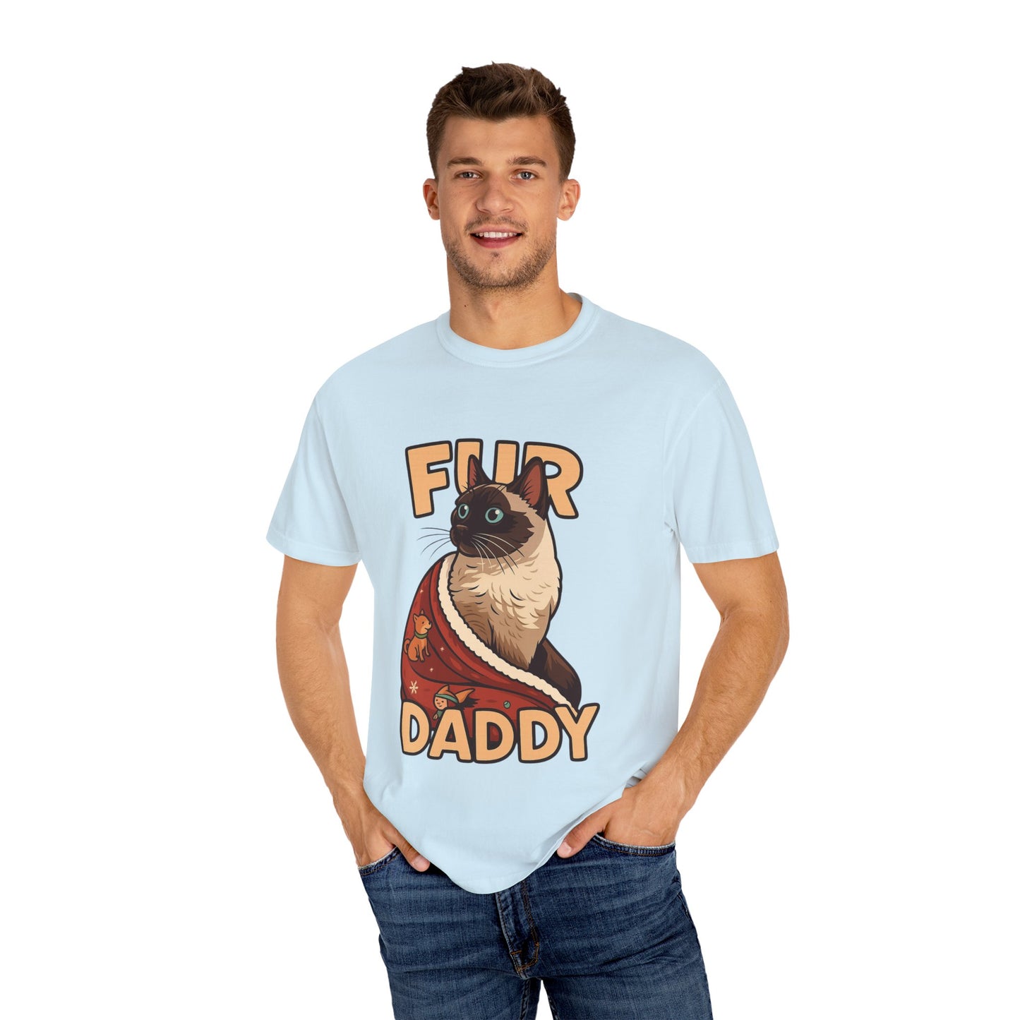 Fur Daddy T-Shirt — Cute Siamese Cat Graphic Tee for Cat Dads