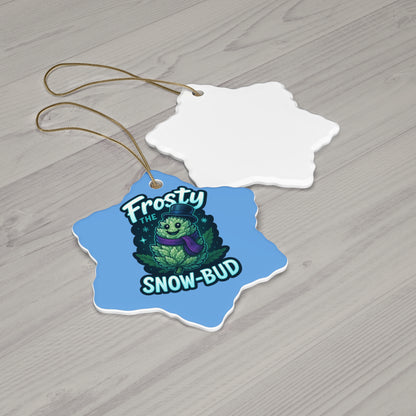 Frosty the Snow Bud Christmas Ornament | Funny Cannabis Holiday Decor | Weed Lover Gift | Mary-Jane 2025