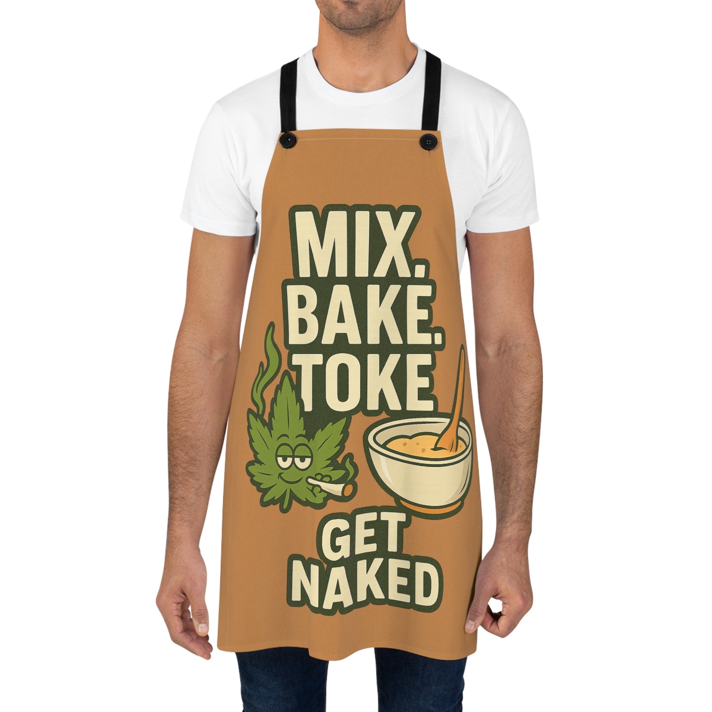 Funny Weed Apron | Mix Bake Toke Naked | Stoner Kitchen Gift