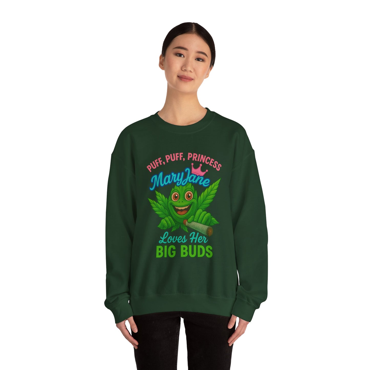 Mary Jane Puff Puff Princess Sweatshirt, Funny Cannabis Crewneck, Unisex Sweatshirt, Weed Lover Gift, 420 Apparel, Comfy Pullover