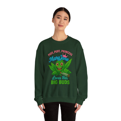 Mary Jane Puff Puff Princess Sweatshirt, Funny Cannabis Crewneck, Unisex Sweatshirt, Weed Lover Gift, 420 Apparel, Comfy Pullover