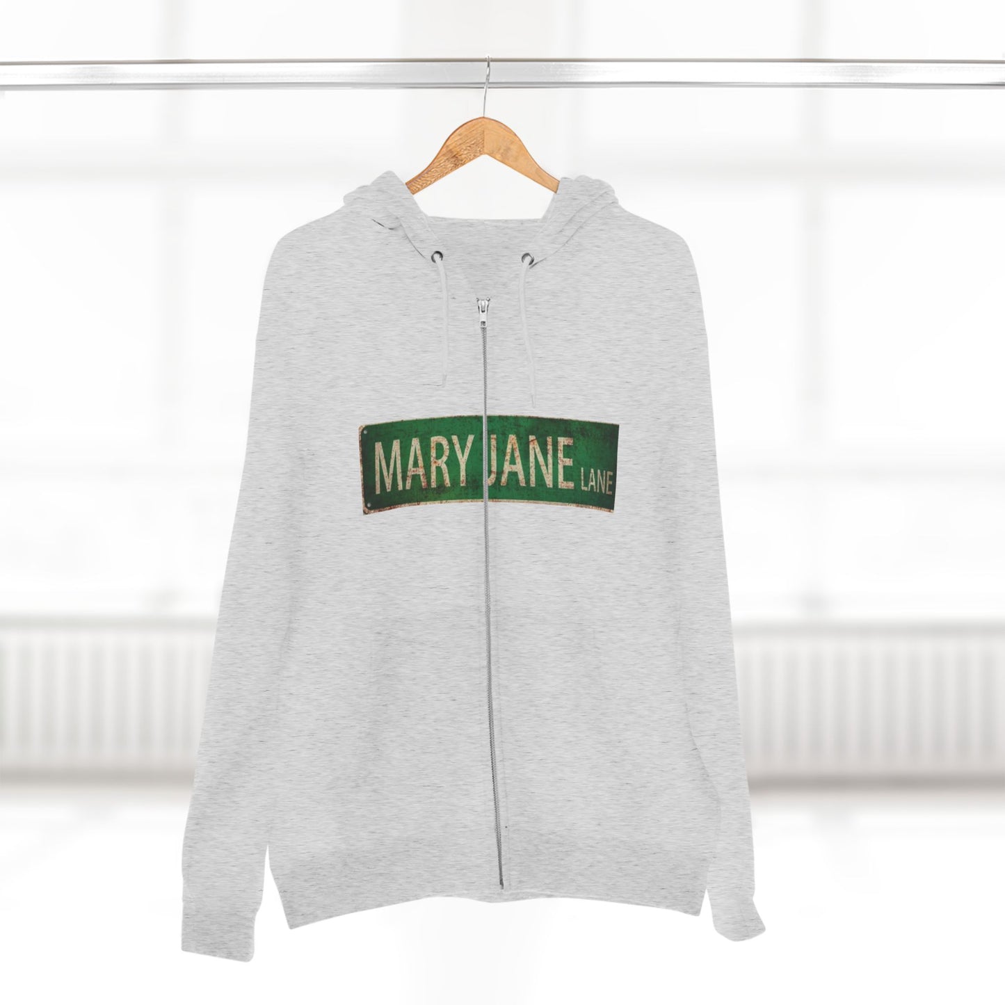 Mary Jane Lane Unisex Zip Hoodie, Cozy Sweatshirt for Relaxation, Cannabis Enthusiast Gift, Streetwear, Trendy Hoodie-Mary Jane 2025