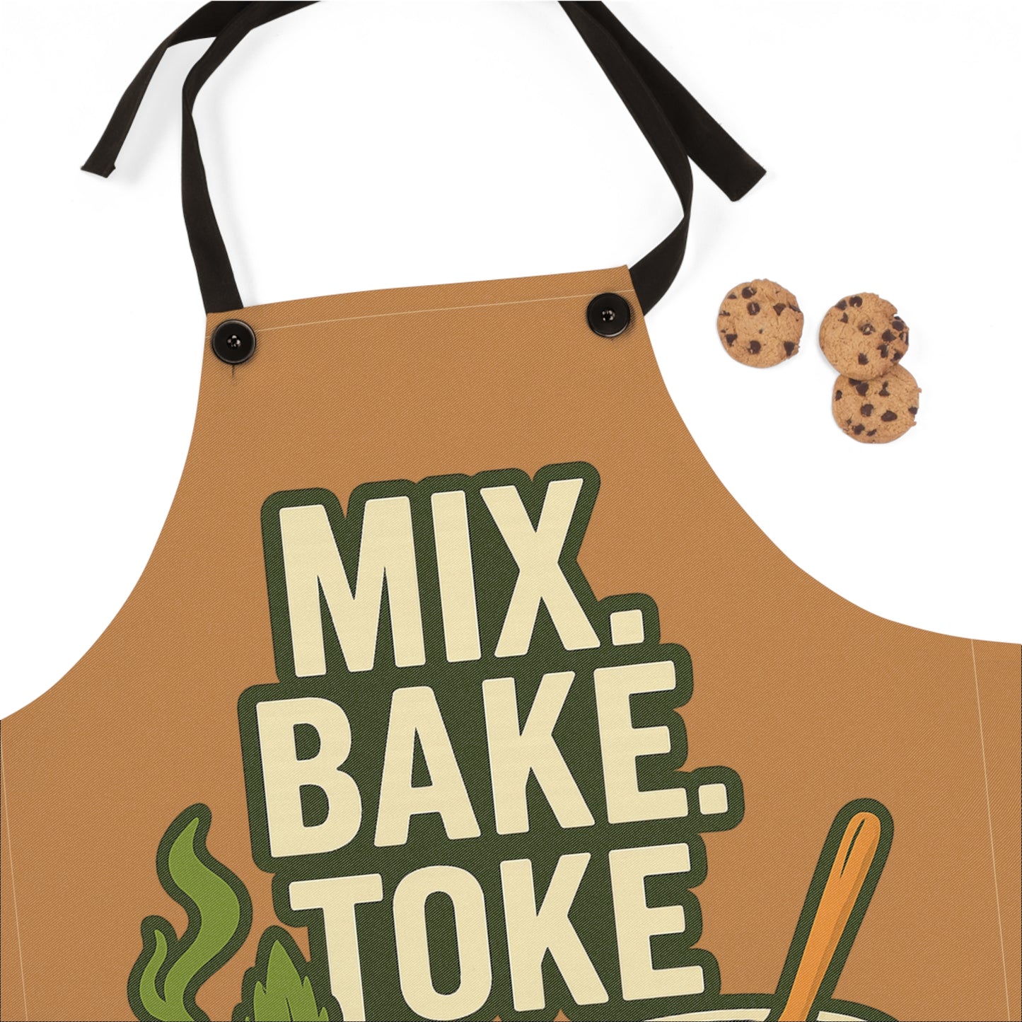 Funny Weed Apron | Mix Bake Toke Naked | Stoner Kitchen Gift