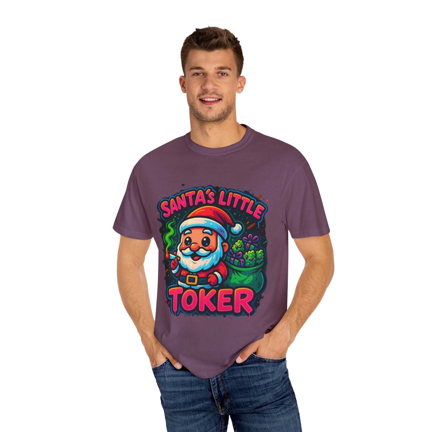 Santa’s Little Toker Christmas Shirt – Cute Chibi Weed Santa Holiday Tee