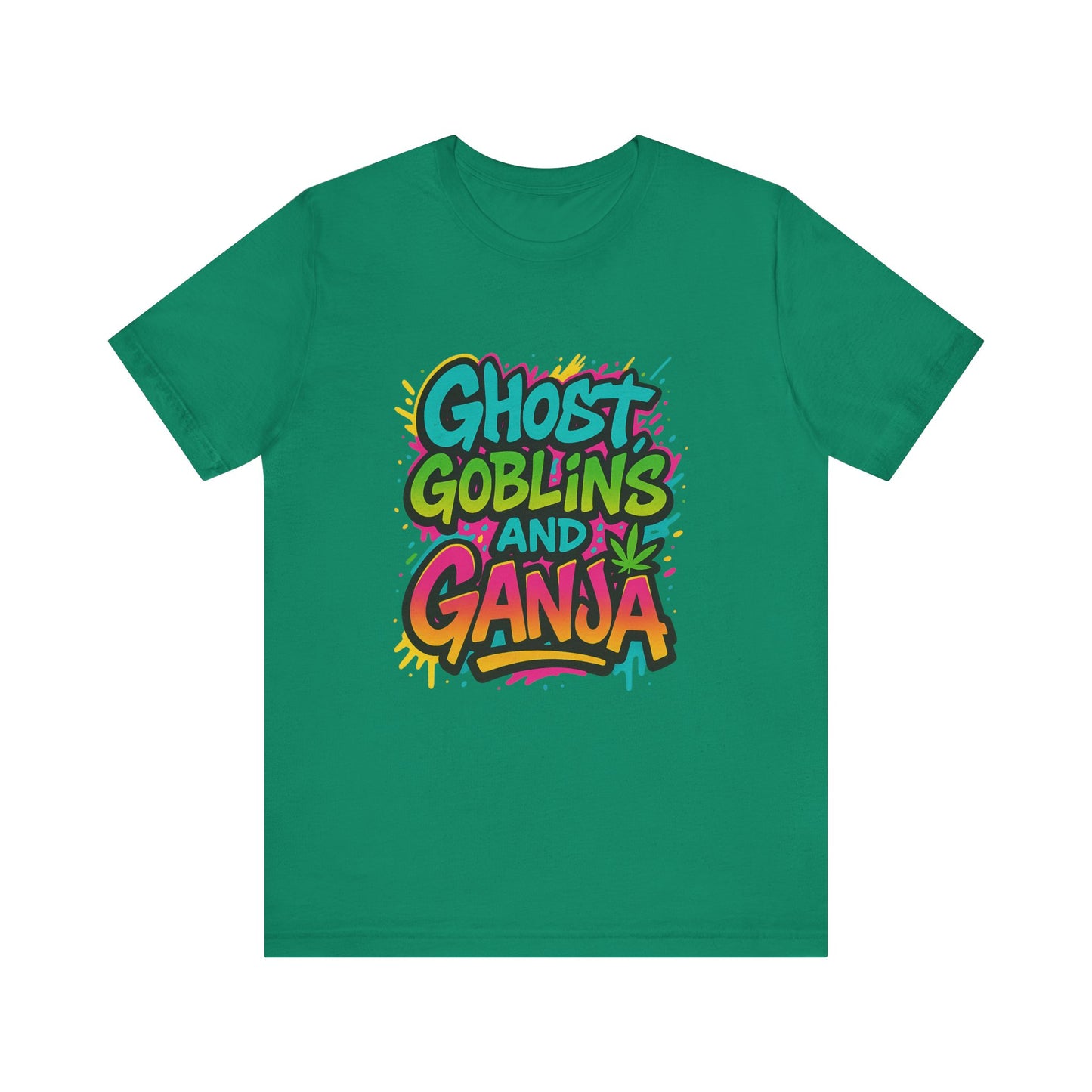 Ghost Goblins and Ganja T-Shirt, Funny Halloween Tee, Weed Lover Gift, Unisex Graphic Tee, Stoner Apparel, Est. 2025 Shirt