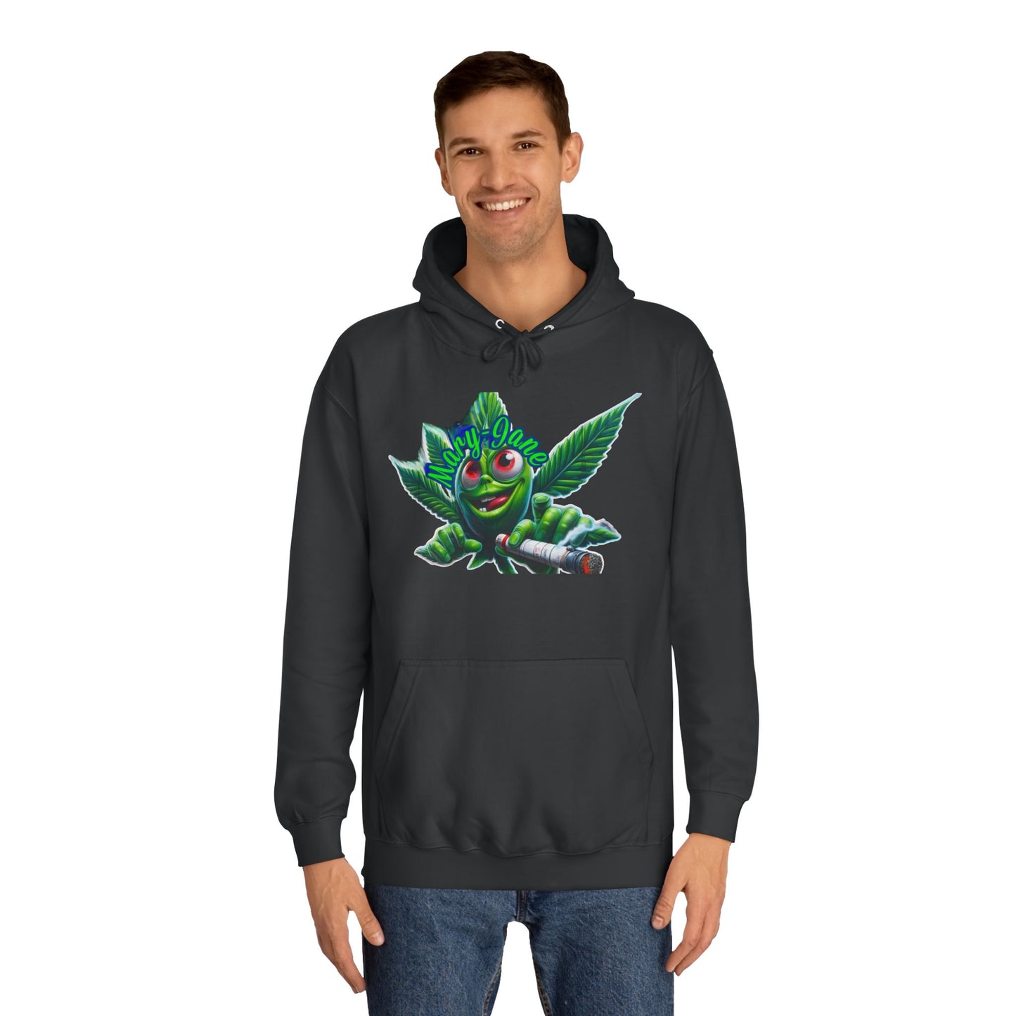 Unisex College Hoodie with Playful Leaf Design, Trendy Sweatshirt for Students, Eco-friendly Apparel, Gift for Graduates, Relaxed [...]-Mary Jane 2025