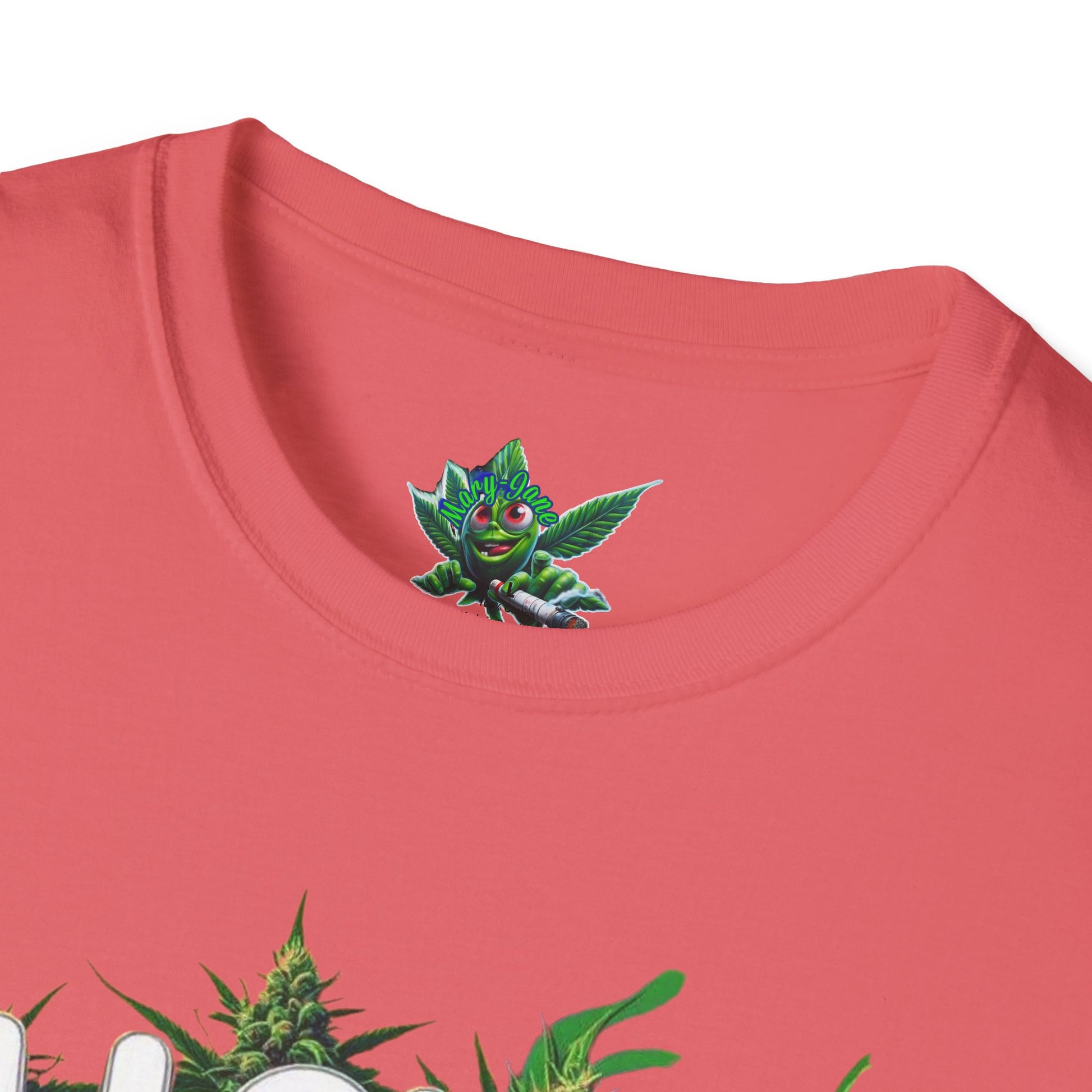 Unisex Softstyle T-Shirt, Casual Weed & Coffee Tee, Funny Gift for Coffee Lovers, 420 Celebration Apparel, Everyday Wear-Mary Jane 2025